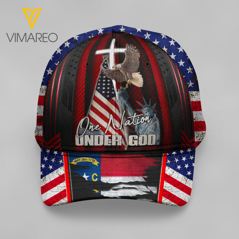 north carolina Peaked cap 3D TMT UNDER GOD