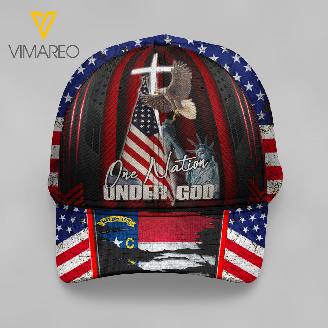 north carolina Peaked cap 3D TMT UNDER GOD