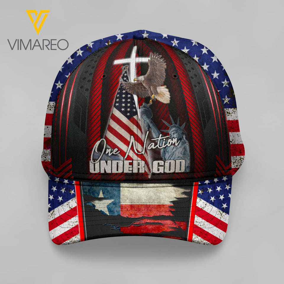 texas Peaked cap 3D TMT UNDER GOD