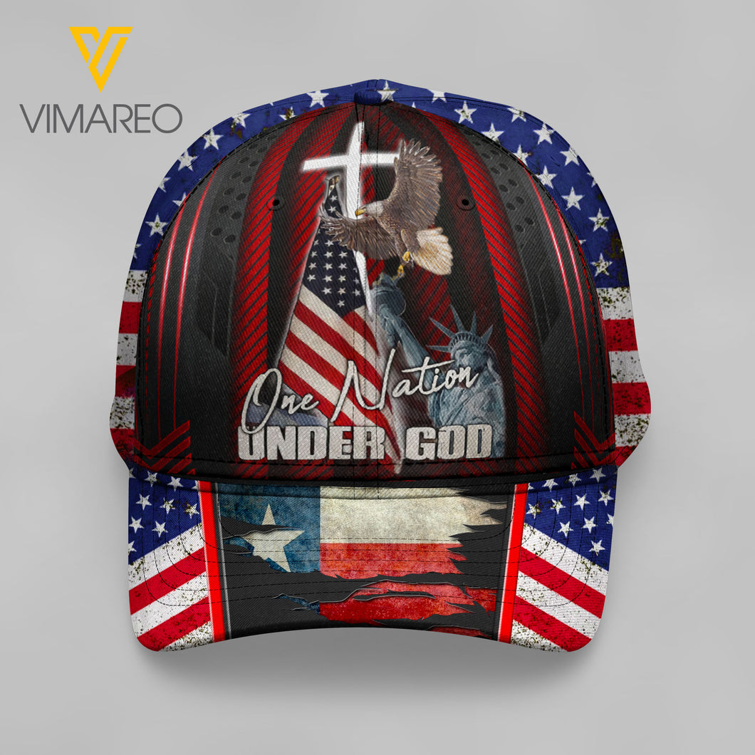 texas Peaked cap 3D TMT UNDER GOD
