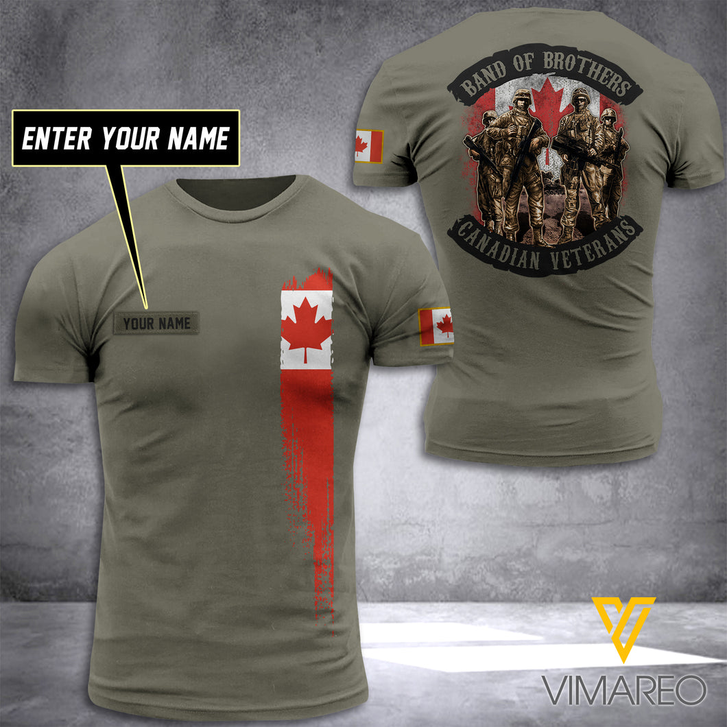 CANADA VETERANS CUSTOMIZE T SHIRT 3D PRINTED TMTL BROTHER