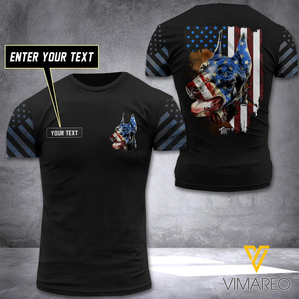 Doberman CUSTOMIZE T SHIRT 3D PRINTED TMT FLAG