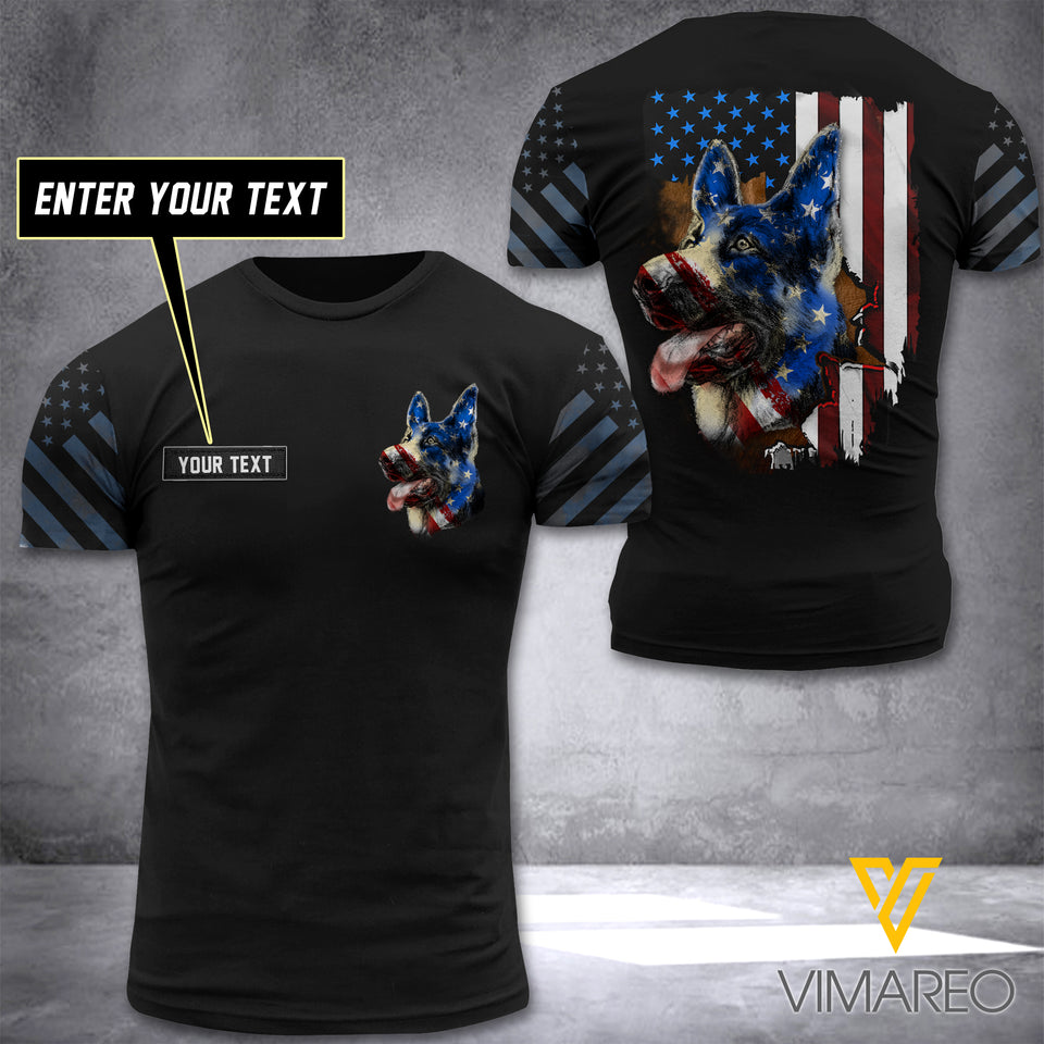 German Shepherd CUSTOMIZE T SHIRT 3D PRINTED TMT FLAG