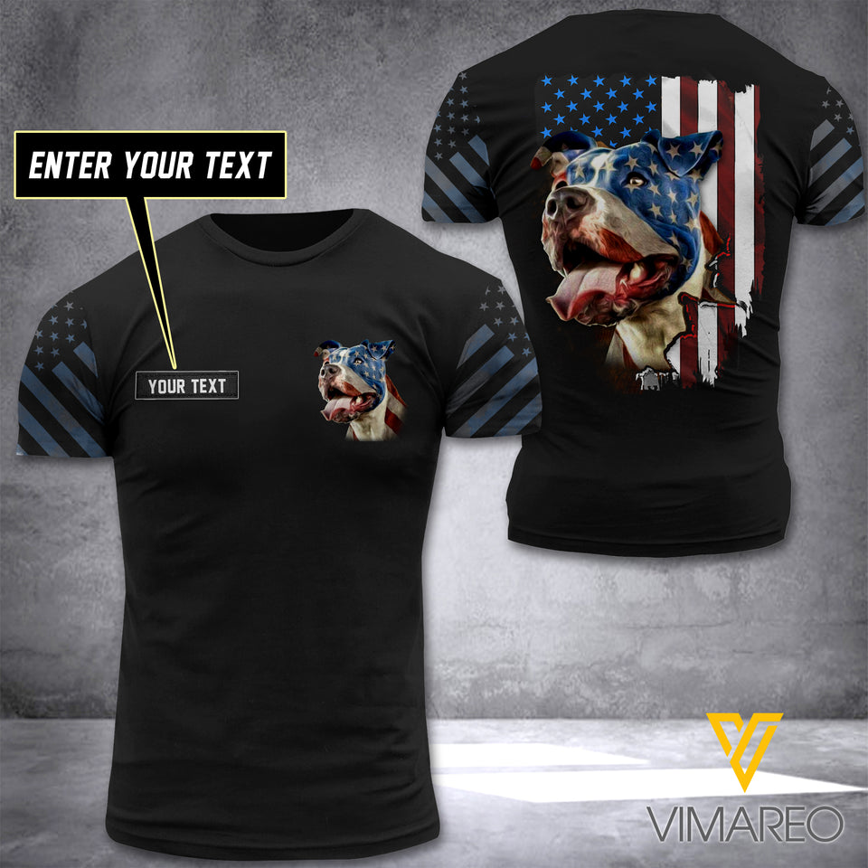 Pitbull CUSTOMIZE T SHIRT 3D PRINTED TMT FLAG