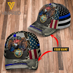 California BLUE LINE CUSTOMIZE Peaked cap 3D TL103 FLAG