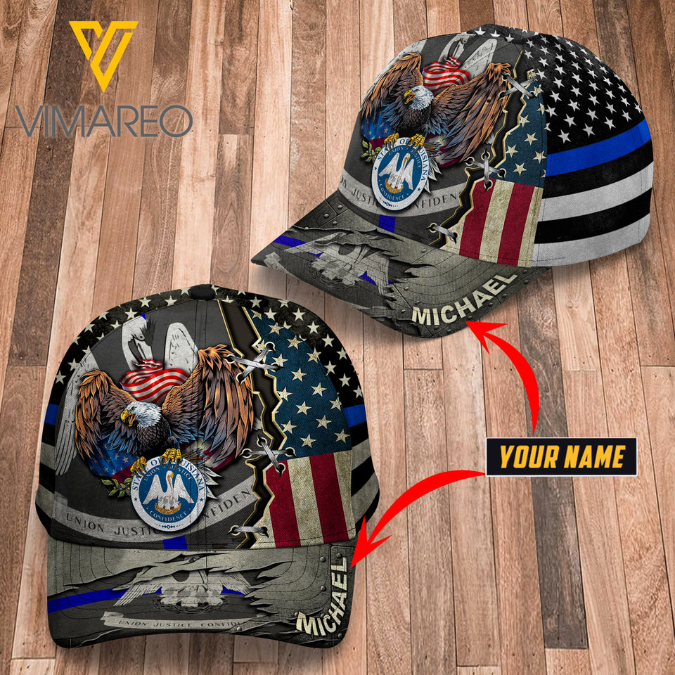 Louisiana BLUE LINE CUSTOMIZE Peaked cap 3D TL103 FLAG