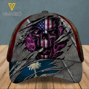 South Carolina Peaked cap 3D SKULL CTT