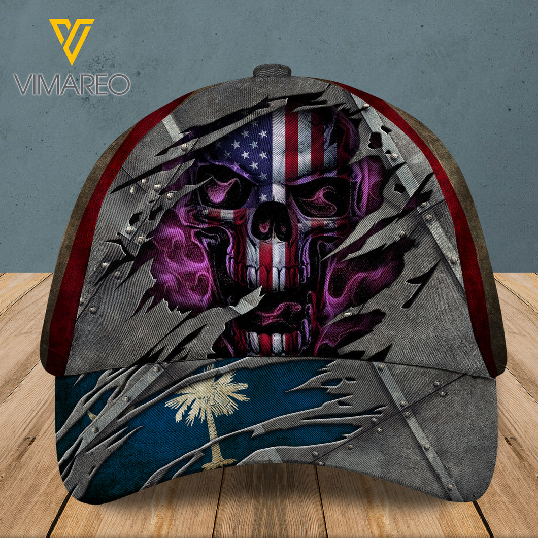 South Carolina Peaked cap 3D SKULL CTT