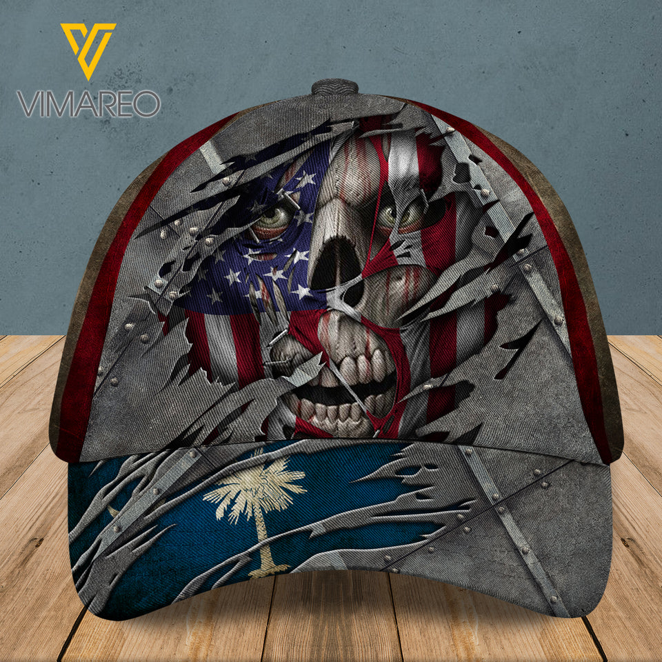 South Carolina Peaked cap 3D SKULL CTT