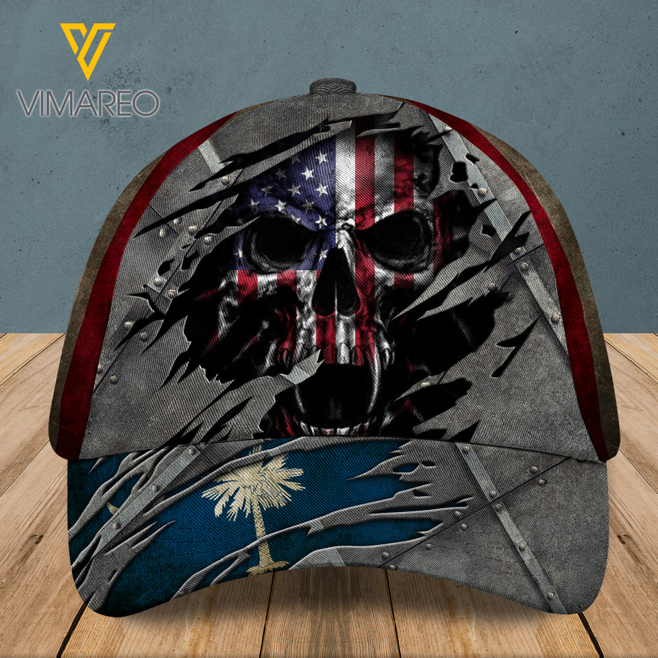 South Carolina Peaked cap 3D SKULL CTT