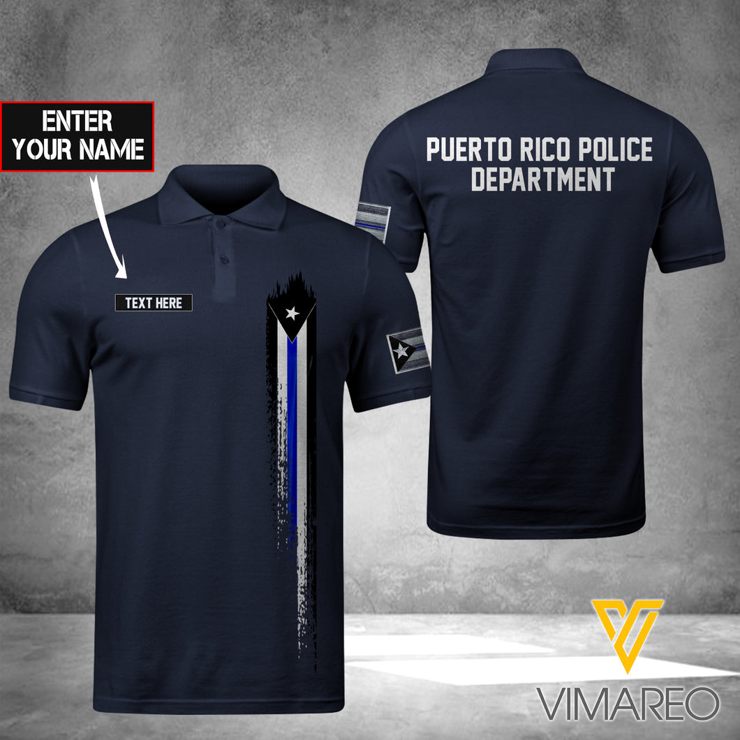 Puerto Rico POLICE DEPARTMENT POLO SHIRT 3D PRINTED TMT