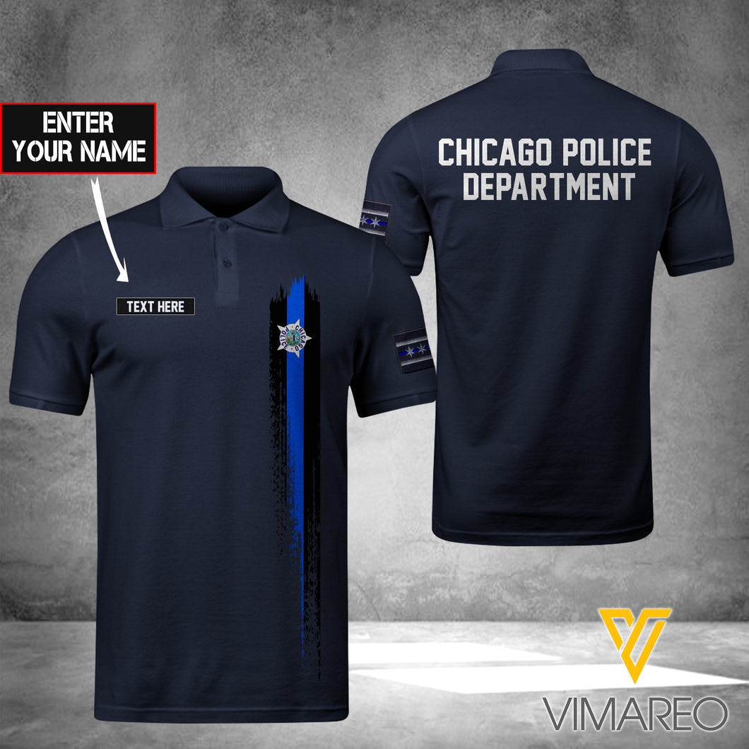 chicago POLICE DEPARTMENT POLO SHIRT 3D PRINTED TMT
