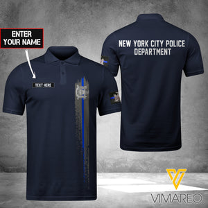 new york POLICE DEPARTMENT POLO SHIRT 3D PRINTED TMT