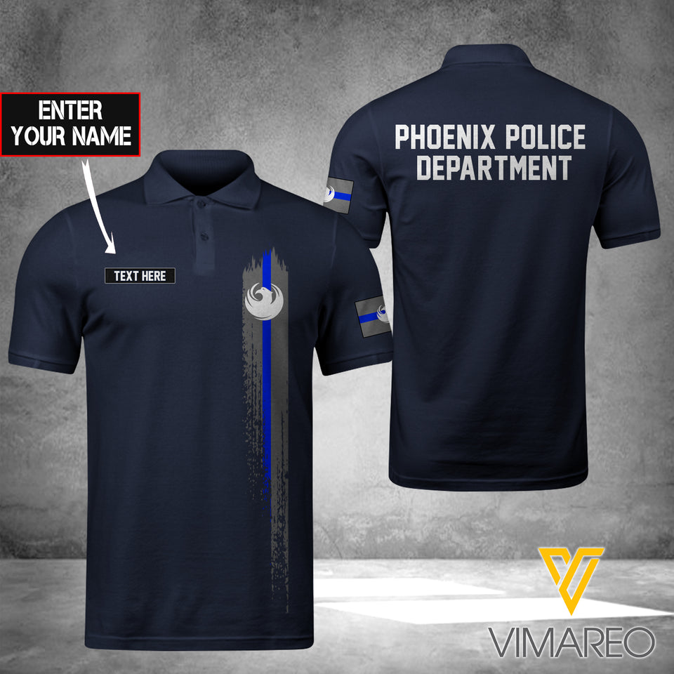 phoenix POLICE DEPARTMENT POLO SHIRT 3D PRINTED TMT