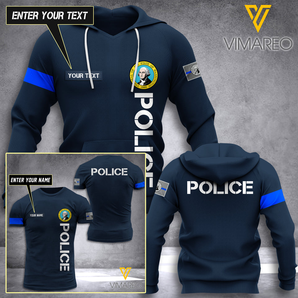 Washington POLICE CUSTOMIZE T SHIRT/HOODIE 3D PRINTED TMT
