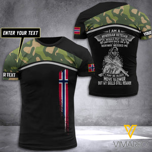 Norway SOLDIER  CUSTOMIZE T SHIRT 3D PRINTED TMTL VETERAN