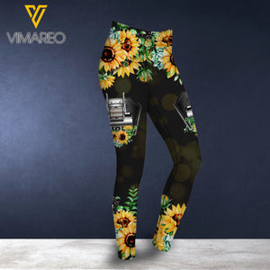 Trucker WIFE Criss-Cross Open Back Camisole Tank Top Legging TMT SUN