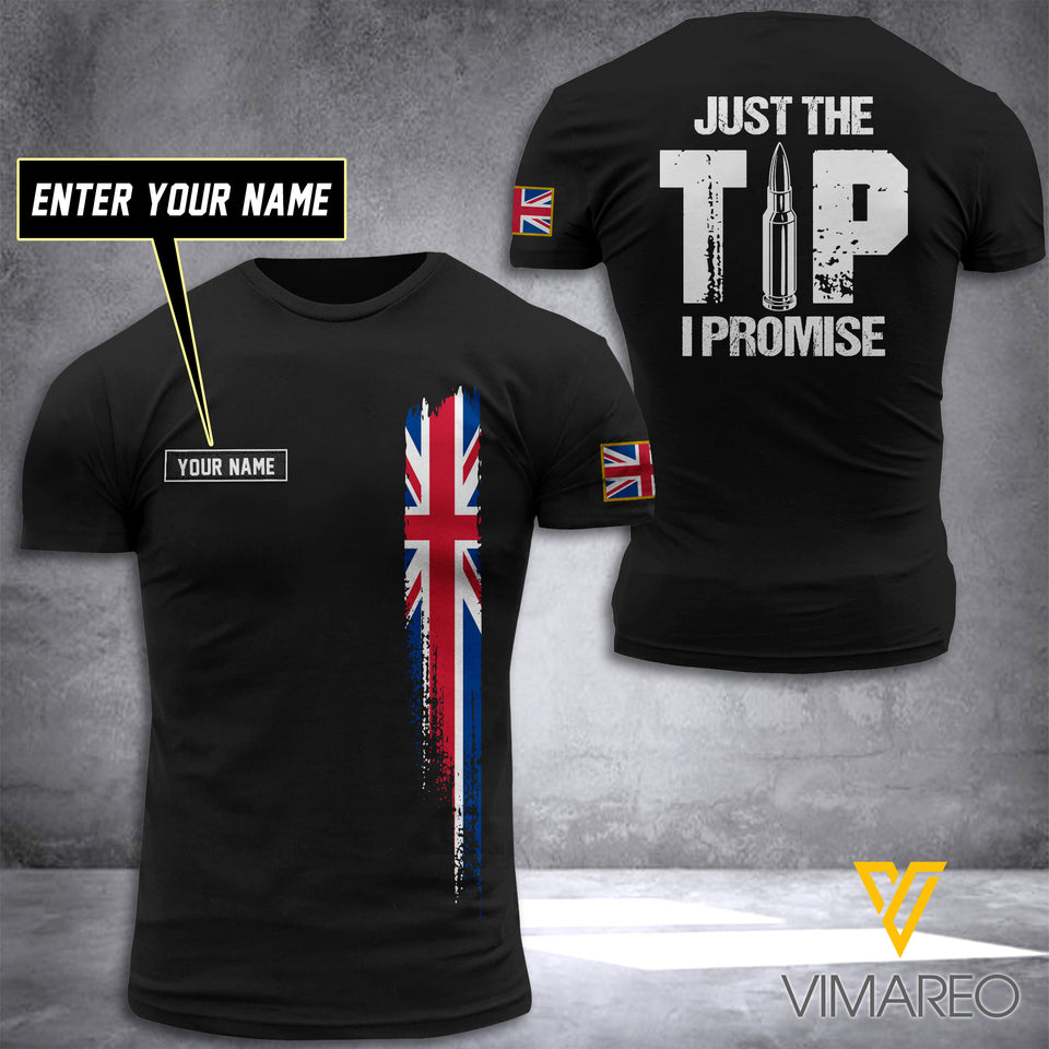 UNITED KINGDOM CUSTOMIZE T SHIRT 3D PRINTED TMTL JUST THE TIP