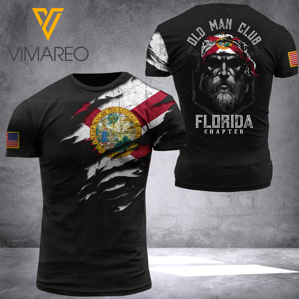 florida OLD MAN CLUB T SHIRT 3D PRINTED TMTL