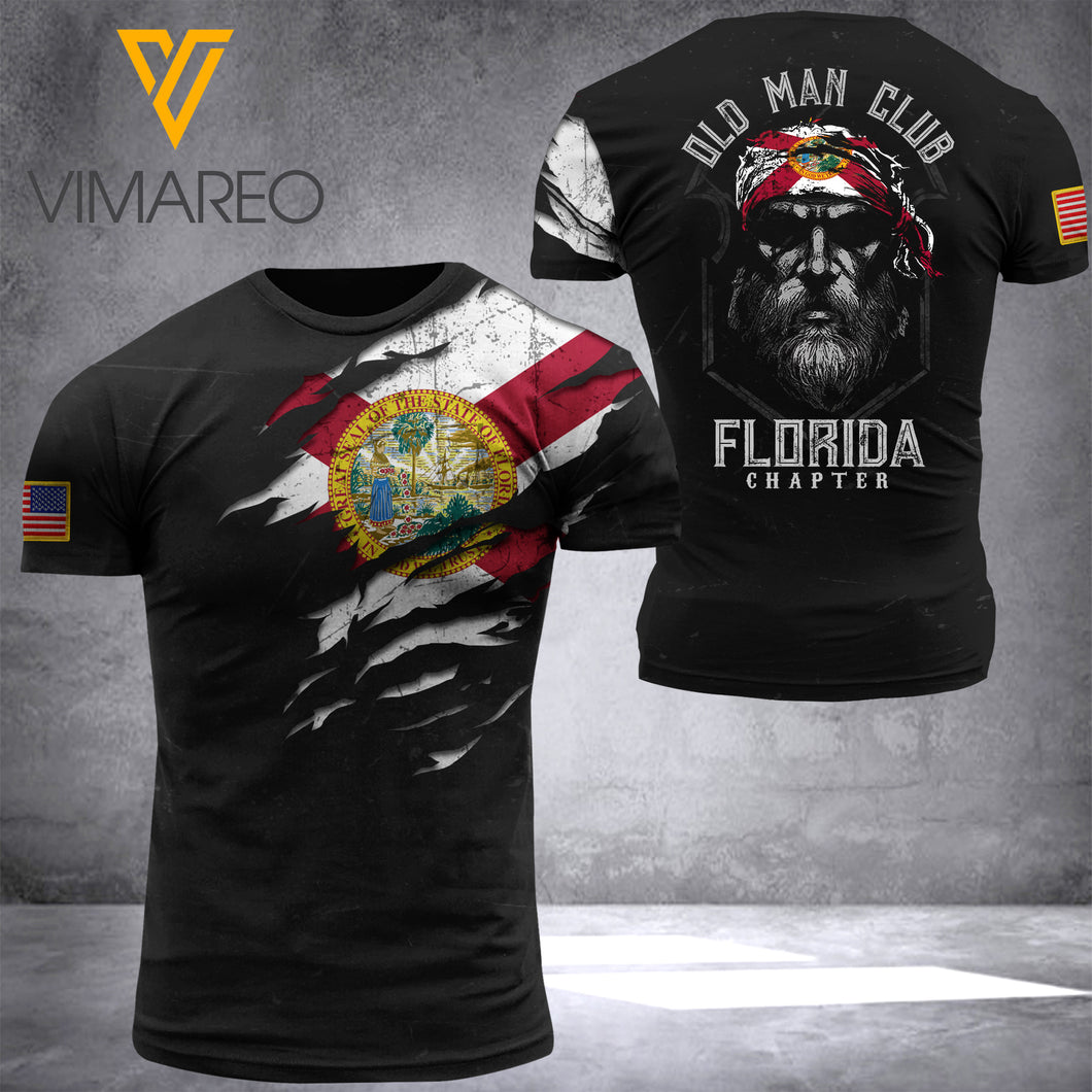 florida OLD MAN CLUB T SHIRT 3D PRINTED TMTL