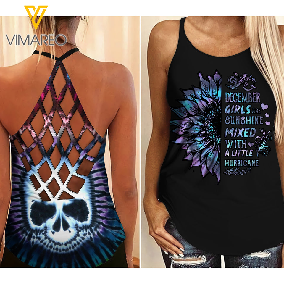 december GIRL Criss-Cross Open Back Camisole Tank Top SKSS