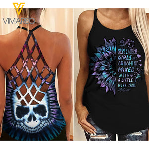 september GIRL Criss-Cross Open Back Camisole Tank Top SKSS
