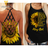 MAY GIRL Criss-Cross Open Back Camisole Tank Top ROSE