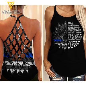 BLUE LINE GIRL STORM Criss-Cross Open Back Camisole Tank Top TMTL