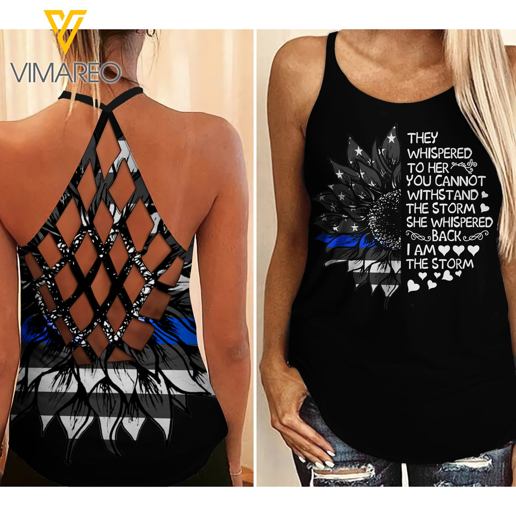 BLUE LINE GIRL STORM Criss-Cross Open Back Camisole Tank Top TMTL