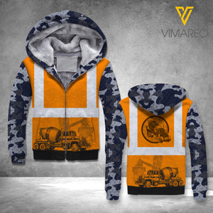 concrete FLEECE HOODIE 3D PRINTED LMT