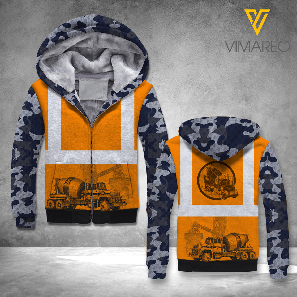 concrete FLEECE HOODIE 3D PRINTED LMT