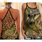 BOAR HUNTING Criss-Cross Open Back Camisole Tank Top TMT