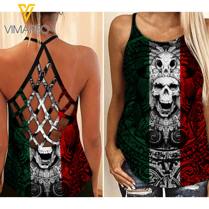 MEXICO GIRL Criss-Cross Open Back Camisole Tank Top Legging TMTL