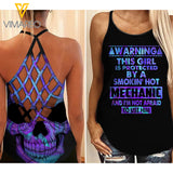 mechanic WIFE Criss-Cross Open Back Camisole Tank Top TMTL TIE DYE