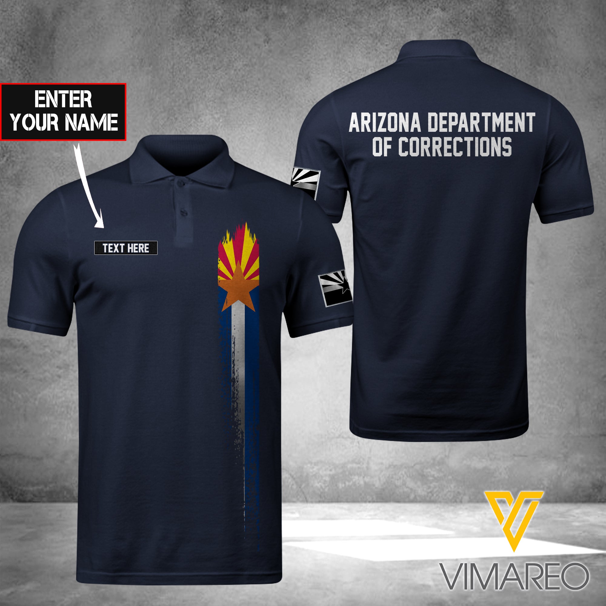 Arizona DEPARTMENT OF CORRECTIONS POLO SHIRT 3D PRINTED TMT – Vimareo