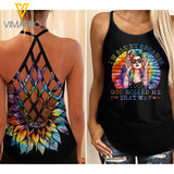 I'm Blunt Because God Rolled Me That Way Criss-Cross Open Back Camisole Tank Top APR-HQ02