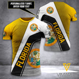 Florida CUSTOMIZE T SHIRT 3D PRINTED TL23