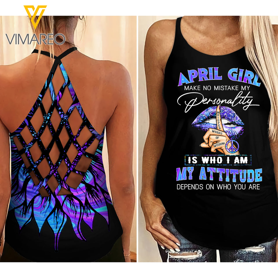 April Girl Attitude Criss-Cross Open Back Camisole Tank Top 2 style ZA1503