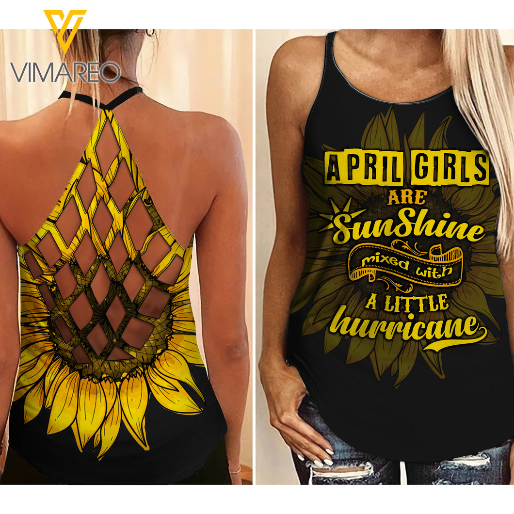 APRIL Girl Criss-Cross Open Back Camisole Tank Top 1903NGBA