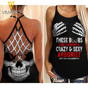 Taken by a Arborist Criss-Cross Open Back Camisole Tank Top ZA1703
