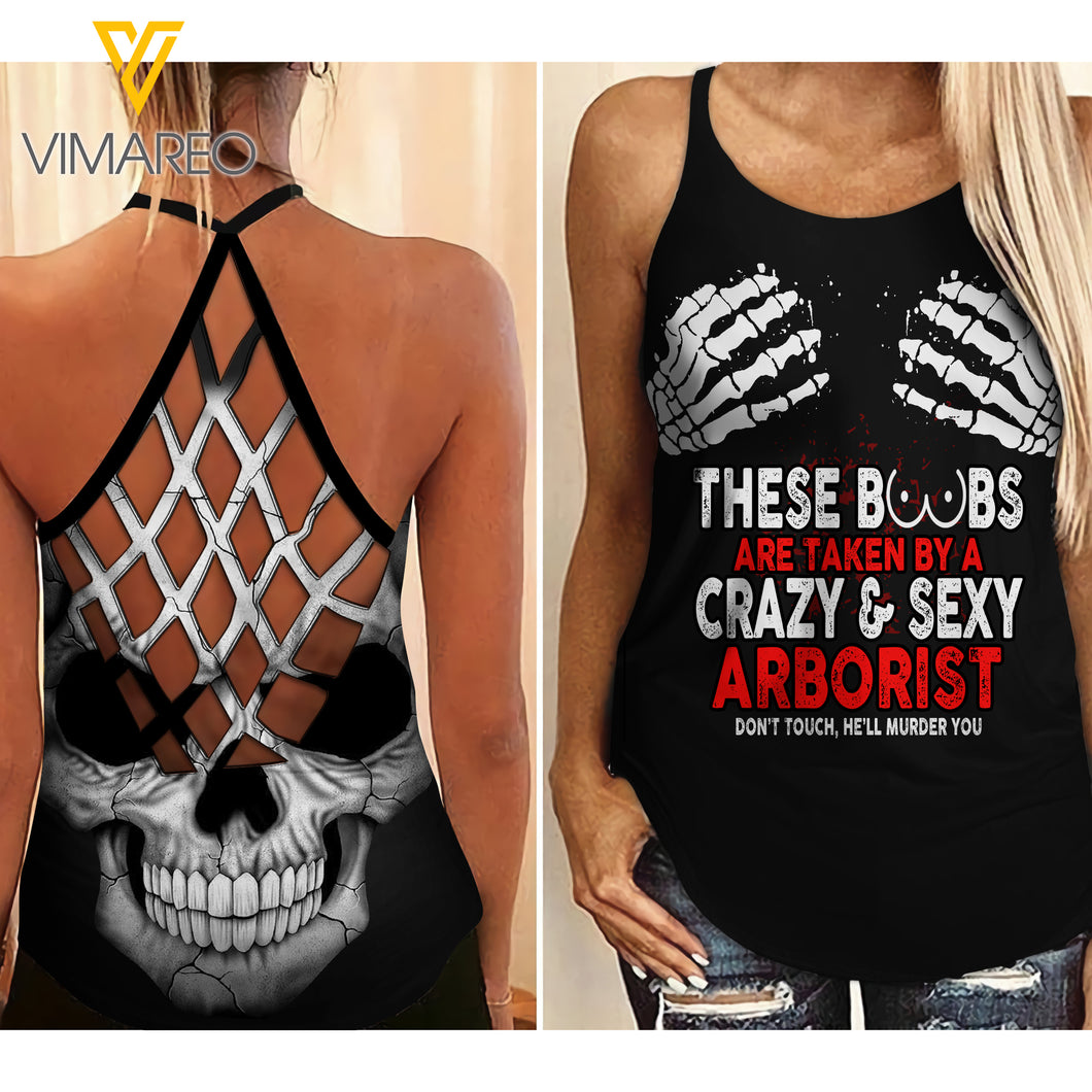 Taken by a Arborist Criss-Cross Open Back Camisole Tank Top ZA1703