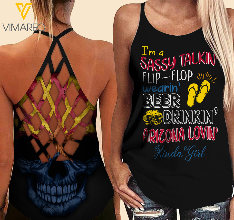 Arizona lovein' Kinda girl-Criss-Cross Open Back Camisole Tank Top