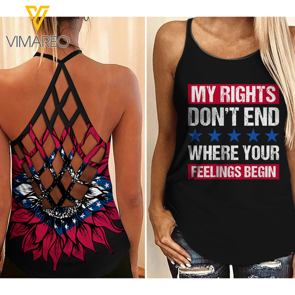 PHN Arkansas Criss-Cross Open Back Camisole Tank Top MAR-MA24