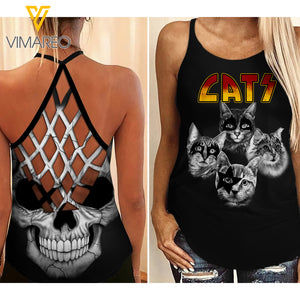 Cat Hiss CRISS-CROSS TANK TOP SKULL
