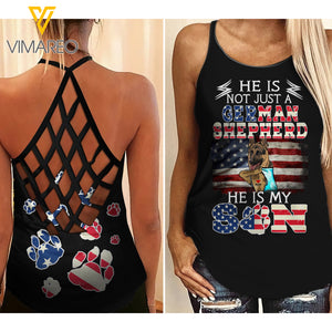 GERMAN SHEPHERD MOM CRISS-CROSS TANK TOP US