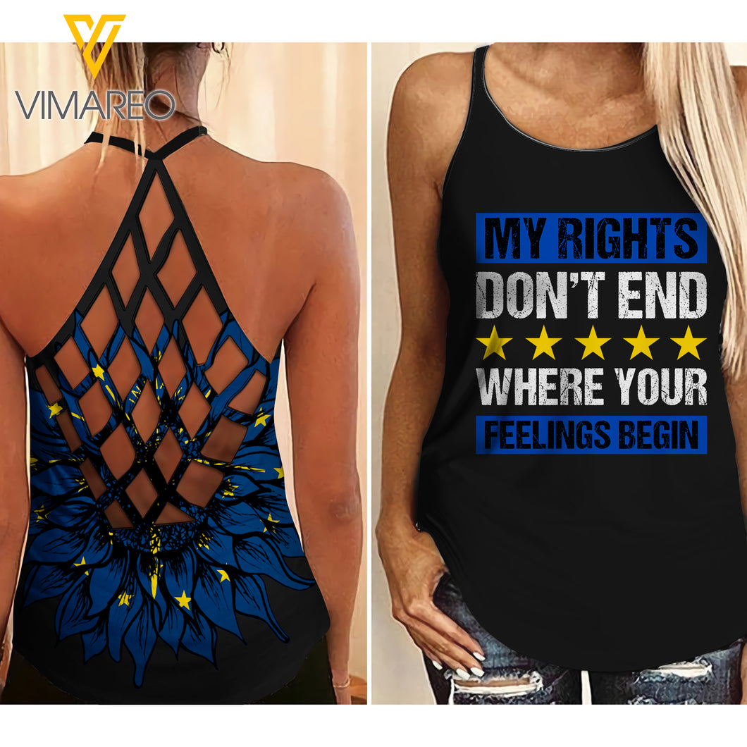 PHN Indiana Girl Criss-Cross Open Back Camisole Tank Top Legging MAR-MA25