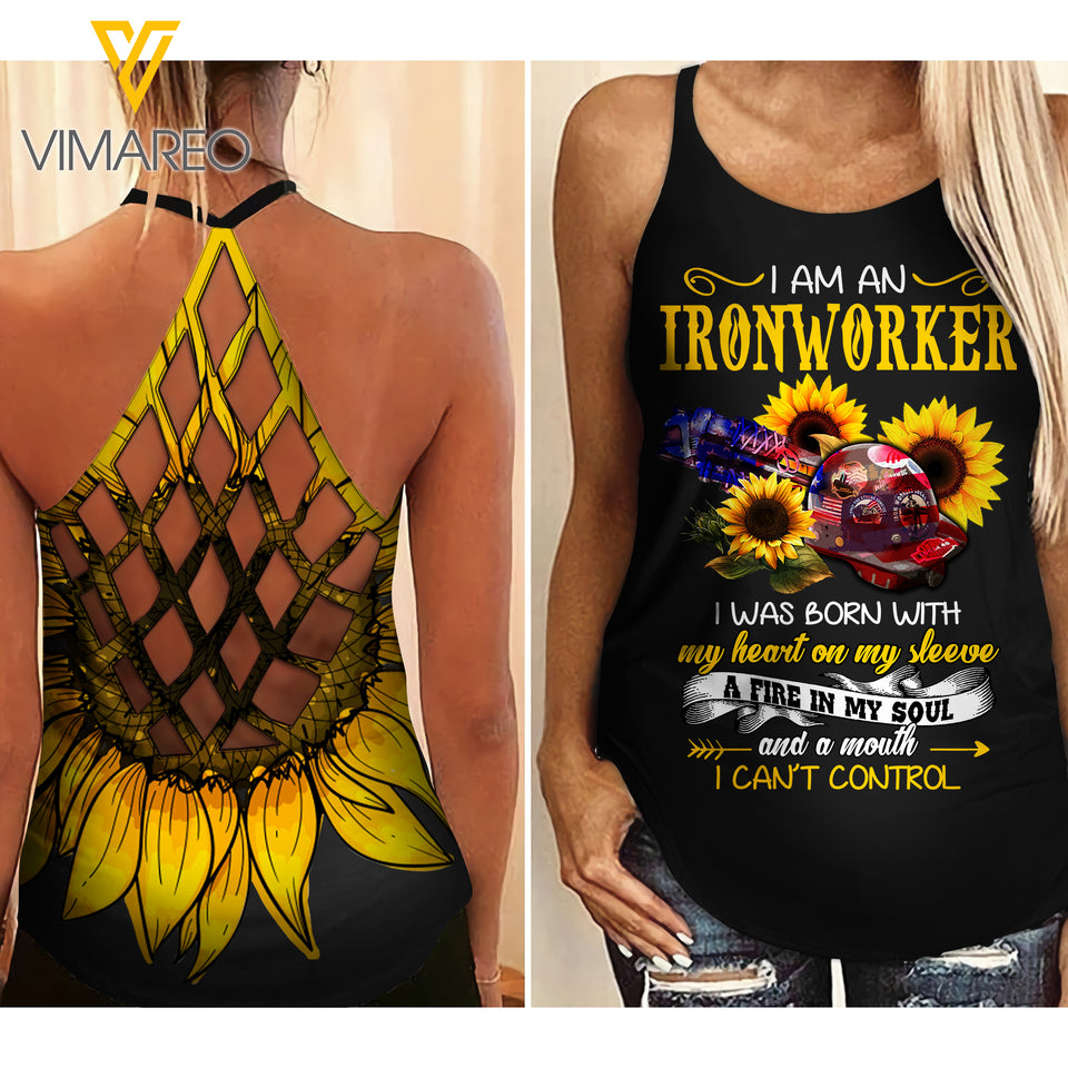 I AM AN IRONWORKER CRISS-CROSS TANK TOP