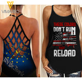 Indiana Flag girl Criss-Cross Open Back Camisole Tank Top 1604NGBA