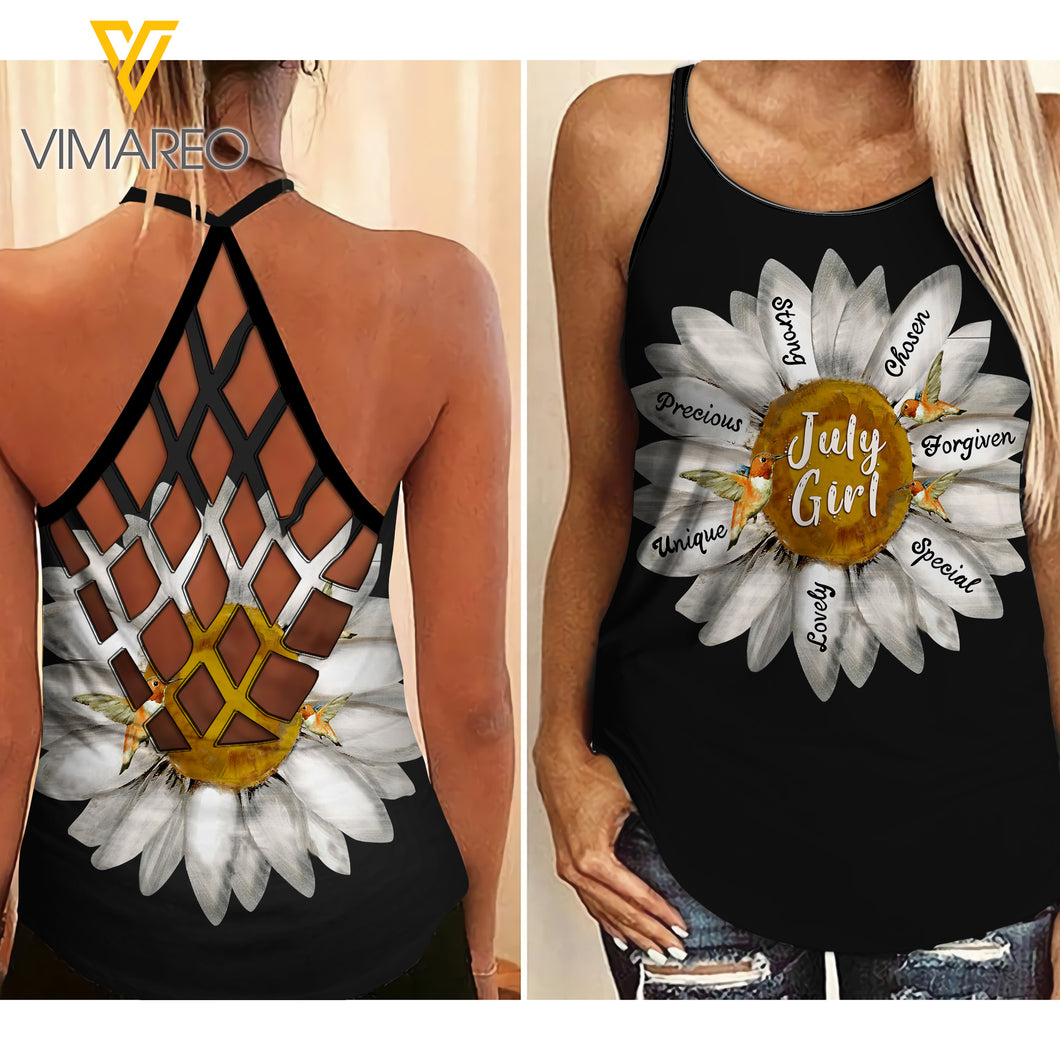 JULY GIRL FLOWER CHILD CRISS-CROSS TANK TOP