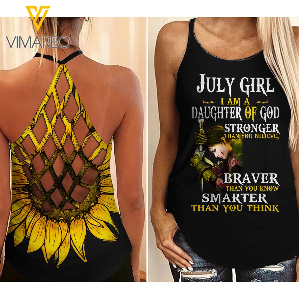 July Girl Criss-Cross Open Back Camisole Tank Top ZA2403